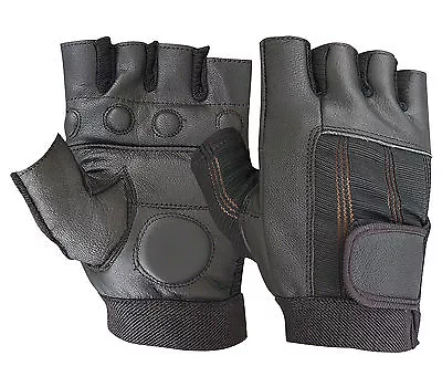 £3.99 • Buy Leather Gloves Weight Lifting Training Gym Exercise Fitness Padded Body Building