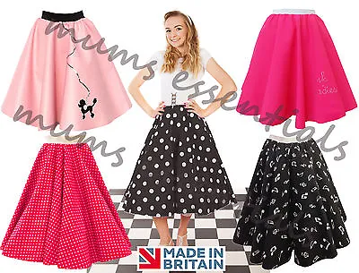Ladies 50s GREASE VINTAGE Style Polka Dot 24  Length Skirts Fancy Dress • $21.46