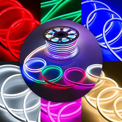 £114.99 • Buy 220V Neon LED Strip Rope Light Waterproof Outdoor Lighting UK Plug Double Sided