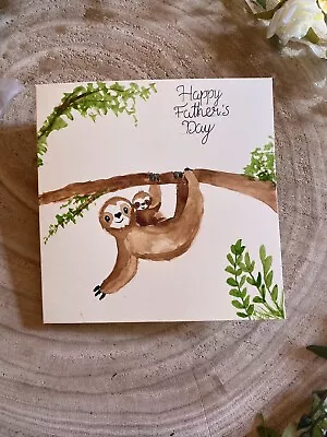 £3 • Buy Hand Painted Watercolour Cute Sloth Fathers Day Card