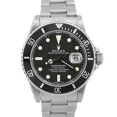 PAPERS 1982 Rolex Submariner Date MATTE BLACK DIAL 40mm Oyster Watch 16800 BOX • $9993.99