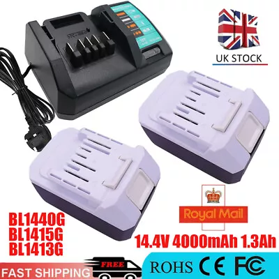 Makita Battery 4Ah 14.4V 1.3Ah BL1413G BL1415G 196375-4 HP347D JV143D DF347D OEM • £24.90