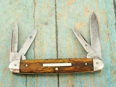 Vintage Wester Bors Germany Stag 4bl Whittler Senator Pocket Knife Knives Tools • $115