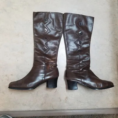 $79.99 • Buy 1960's Vintage Chunky Metal Studded Go-Go Boots. Mod. Italy. 8?