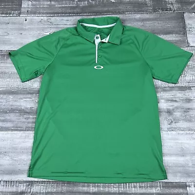 Oakley Polo Shirt Mens Large Green Regular Fit Hydrolix Golf Tennis Pickleball • $1.95