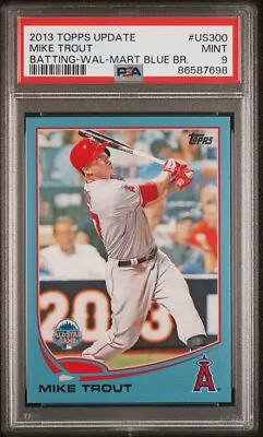 2013 Topps Update Mike Trout Batting Walmart Blue Border #US300 PSA 9 • $1.25