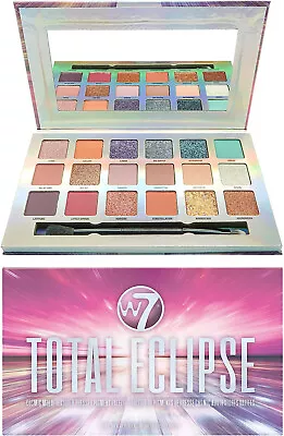 W7 Total Eclipse 18 Colours Glitter Shimmer Eyeshadow Palette Eye Shadow Makeup • £6.99