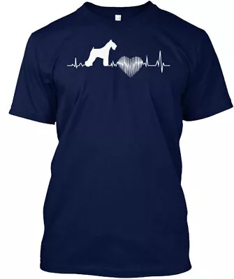 Miniature Schnauzer Heart Beat T-Shirt Made In The USA Size S To 5XL • $21.87