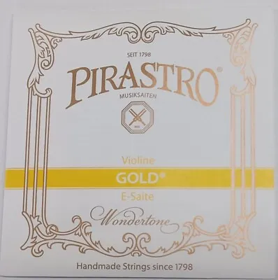 Pirastro Wondertone Gold Label Series Violin E String 4/4 Size Medium Loop End • $12.28