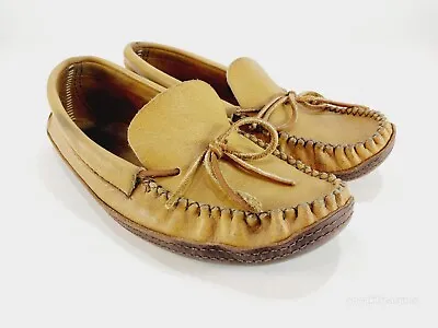 Moccasins Bastien Hiawatha Leather Made In Canada Men 12 Earthing • $44