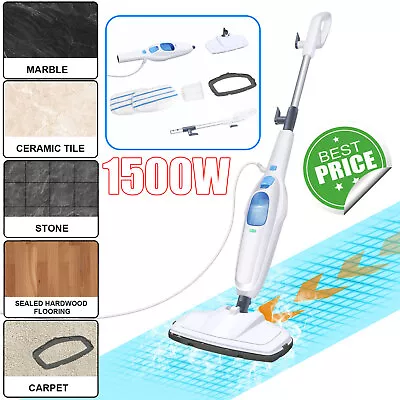 Hot Steam Mop Hand Held Cleaner Steamer Floor Carpet Washer Window 1500W 400ml • £37.70