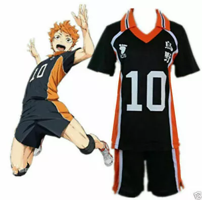 Haikyuu Shouyou Hinata Karasuno Volleyball No.10 Uniform Jersey Cosplay Costum  • $20.42