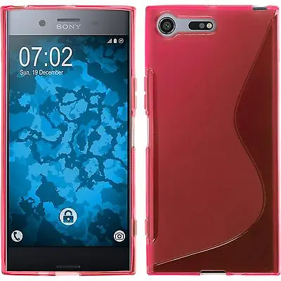 $7.04 • Buy Silicone Case For Sony Xperia XZ Premium S-Style Hot Pink + Protective Foils
