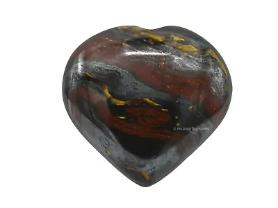 Iron Tiger Crystal Heart Palm Stone • $17.49