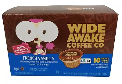 Wide Awake Coffee Pods 10-Pk French Vanilla Light Roast K Single Cup Brewer • $13.97