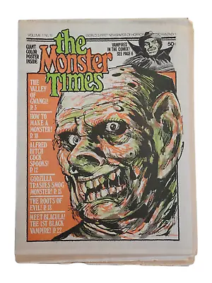 The Monster Times Volume 1 Number 15 With Gwangi Poster Insert Vintage Monster • $15