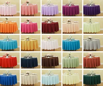 LinenTablecloth 90 In. Round Polyester Tablecloths 23 Colors! Weddings & Events • $14.89