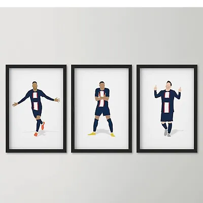 Set Of 3 MESSI/NEYMAR/MBAPPE - FIFA/PSG - Football/Soccer - Digital Art Poster • $12.95