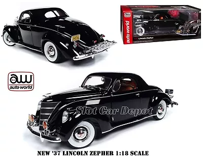 AUTO WORLD 1937 Lincoln Zephyr NEW 1/18 DIECAST MODEL CAR AW325 • $99.95