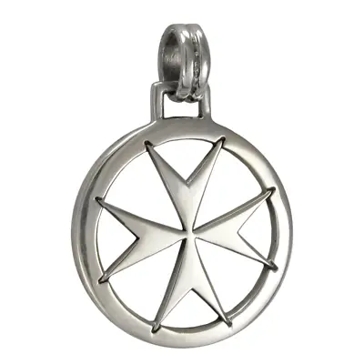 $29.99 • Buy Sterling Silver Maltese Cross Pendant Knights Of Malta Italy Iron Cross Jewelry 