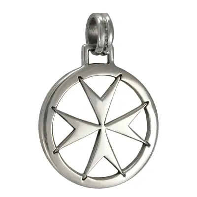 Sterling Silver Maltese Cross Pendant Knights Of Malta Italy Iron Cross Jewelry  • £28.94