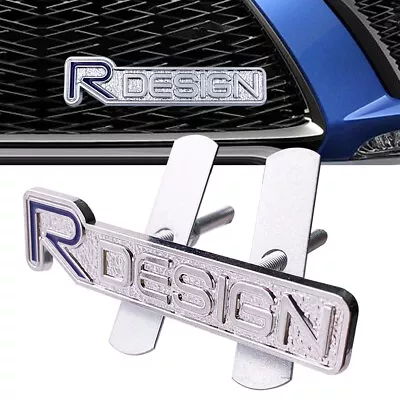 1 PCS R DESIGN STICKER STYLE DECAL EMBLEMS GRILL BADGE Blue & Silver METAL NEW • £9.99