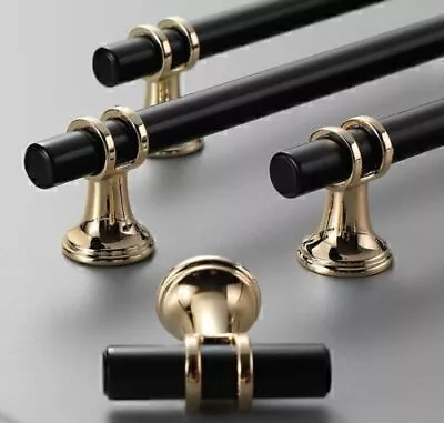 T Bar Pull Handle Alloy Kitchen Bathroom Cabinet Drawer Hardware Knob Black Gold • $10.43