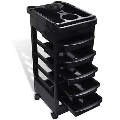 Salon Hairdresser Barber Hair Storage Trolley 5 Drawers Rolling Cart With Wheels • £71.10