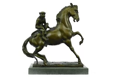 Signed Milo Monkey On My Back Horse Bronze Sculpture Statue Figure Figurine Art • $174.50