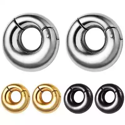 0-2g 6-8mm Magnet Hinged Ring Heavy Gauge Ear Weight Expander Piercing Plain  • $16.23