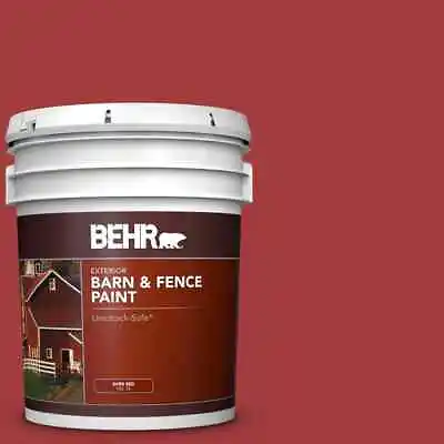 Fence Exterior Paint 5 Gallon Red Barn Livestock Safe Durable Oil Latex Adhesion • $125.28