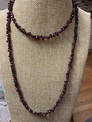 Vintage Garnet Chip Necklace Strand Design 34  Length • $18