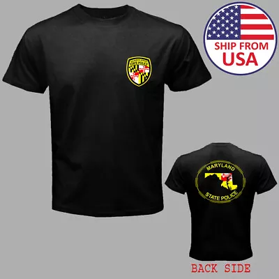 Maryland State Police US United States Department Men's Black T-Shirt Size S-5XL • $27.89