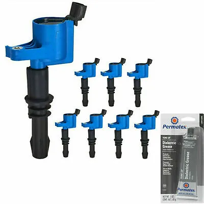 Grease + 8 Pack Energy Ignition Coil For Ford 4.6L 5.4L 6.8L 4.2L V8 V10 V6 XLT • $108.23