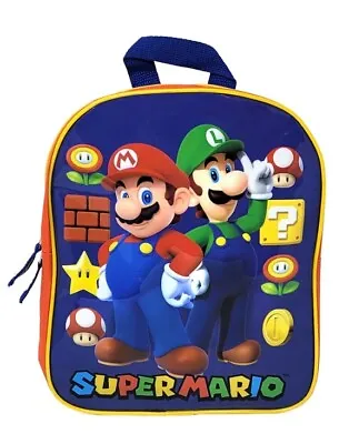 Super Mario Bros Backpack 11  Toddler Luigi Blue Red Nintendo Boys Bag Small New • $13.99