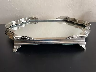 Antique Victorian Style Silver Footed Plateau Tray With Mirror-finish • $275