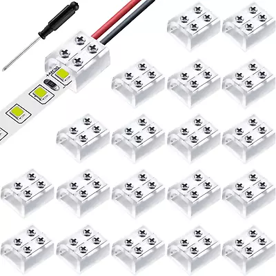 2 Pin 10 Mm Solderless LED Tape Light Connector Screw Down LED Strip Connector T • $24.79