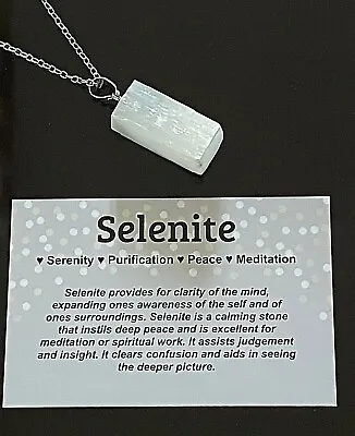 £6.92 • Buy Selenite Pendant Necklace Protection Angel Stone Reiki Yoga Meditation Gift