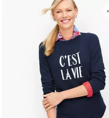 Talbots  'C'est La Vie' Cotton Blend Sweater Sz M EUC • $29