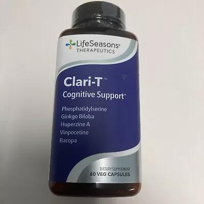 LifeSeasons Therapeutics Clari-T Cognitive Support 60ct 8/26 #2094 • $24.50