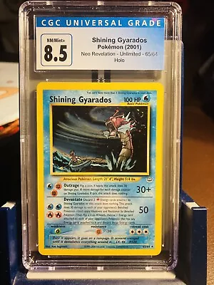 Shining Gyarados 65/64 Holo - Neo Revelation Pokémon 2001 - CGC 8.5 W/ Swirl! 🌀 • $152.50