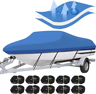 20-22Ft Trailerable Heavy Duty 600D Boat CoverWaterproof Marine Grade Oxford Fa • $101.99