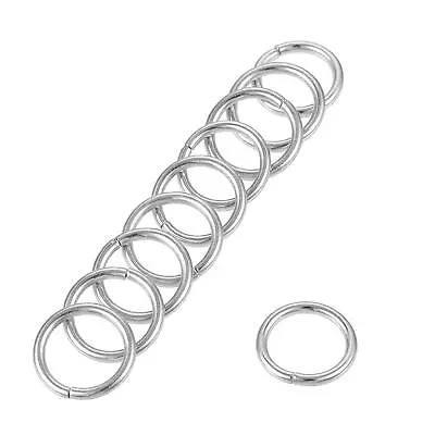 8mm Metal O Rings Non-Welded For Straps Bags Belts DIY Silver Tone 50pcs • $7.38