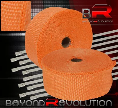 30 Feet Manifold Pipe Heat Cover Wrap+ Stainless Ties Orange • $34.99