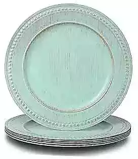  13  Vintage Charger Plates Beaded Chargers For Dinner Plates Round-Turquoise • $43.81