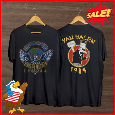 Van Halen Tour Of The World 1984 T Shirt Vintage Van Halen Retro 90s Shirt PN35 • $8.89