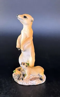 £12.72 • Buy Beautiful Meerkat And Cub Figurine Resin  