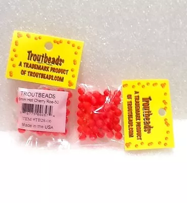 Troutbeads 6 Mm Hot Cherry Roe  1 Pack • $2.67