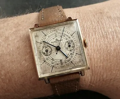 Chronograph Square Baume & Mercier Circa 1939 Very Rare Vintage • $1800