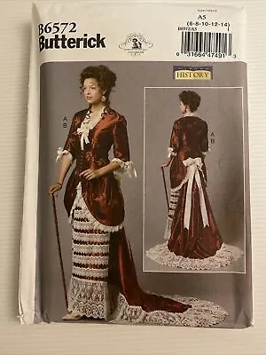 Butterick B6572 Sewing Pattern Edwardian Costume Nancy Farris-Thee Sizes: 6-14 • £12.40